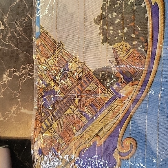 J Mico Sancho Paris France Metro map souvenir Eiffel tower Moulin Rouge 30"scarf - Picture 8 of 9